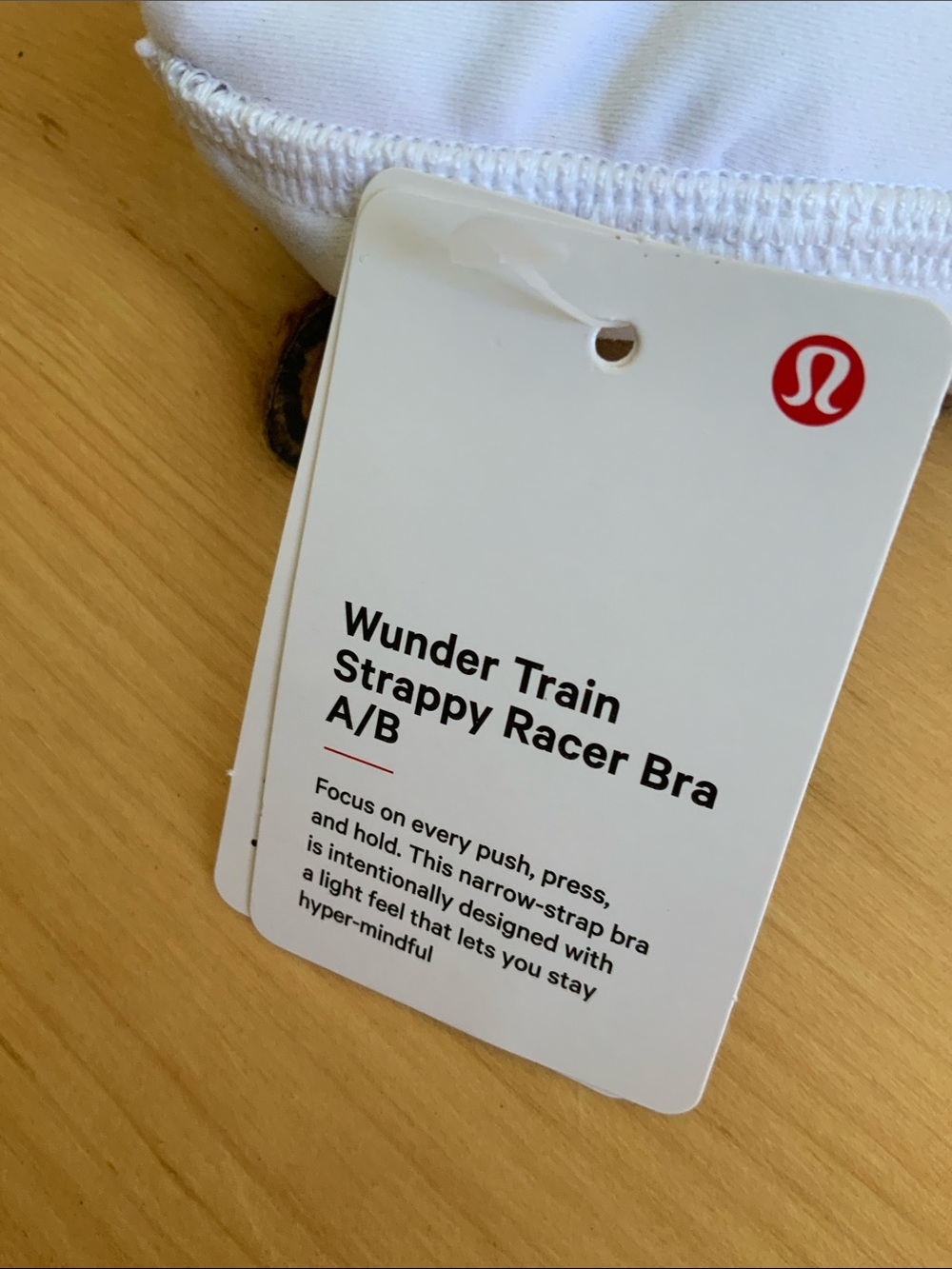 Lululemon Wunder Train Strappy Racer Bra — white NWT 6 - Picture 6 of 6